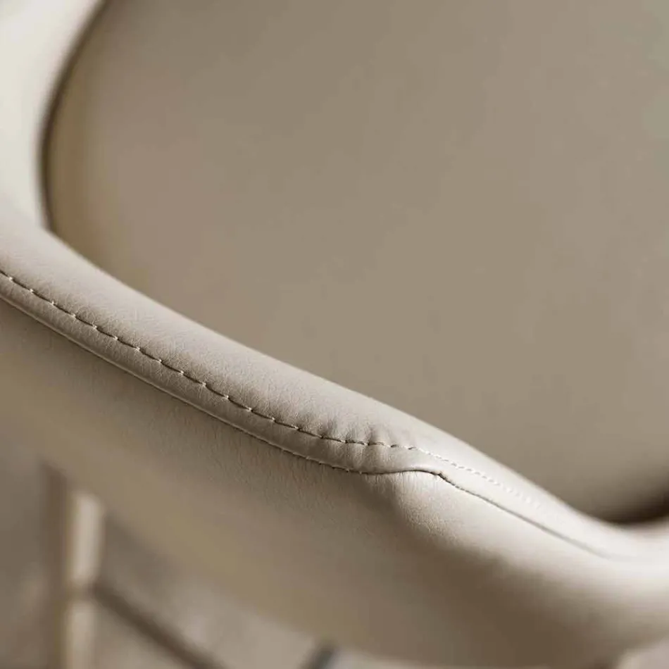 Stool with Backrest, Design Metal Base - Berenice Viadurini