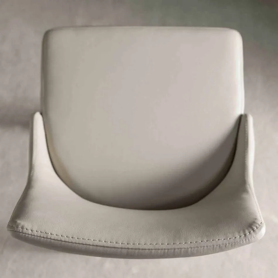 Stool with Backrest, Design Metal Base - Berenice Viadurini