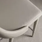 Stool with Backrest, Design Metal Base - Berenice Viadurini