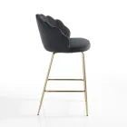 Stool with Padded Seat Covered in Fabric - Silicon Viadurini
