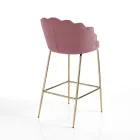 Stool with Padded Seat Covered in Fabric - Silicon Viadurini