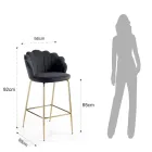 Stool with Padded Seat Covered in Fabric - Silicon Viadurini