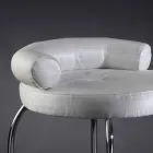 Stool with Steel Structure and Fabric Seat Made in Italy - Warsaw Viadurini