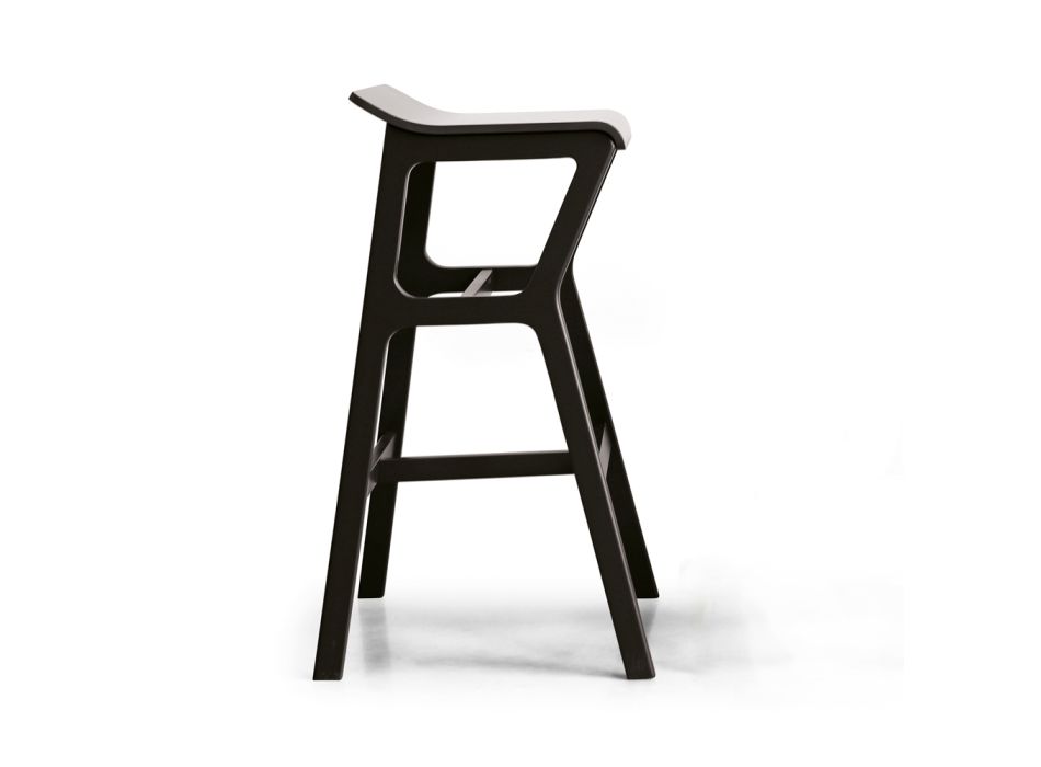 Stool with Solid Beech Wood Structure Made in Italy - Regensburg Viadurini