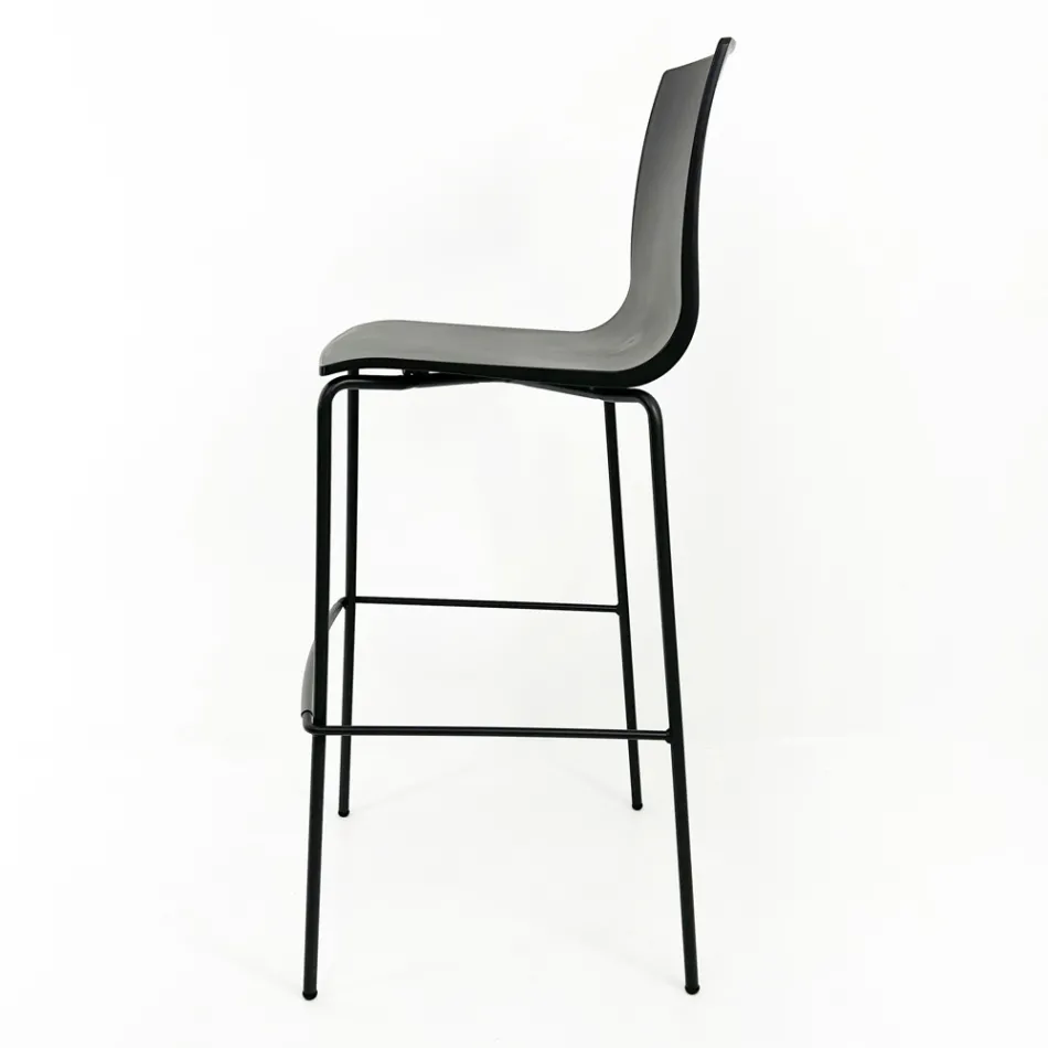 Kitchen Stool in Steel and Technopolymer Made in Italy 2 Pieces - Garland Viadurini