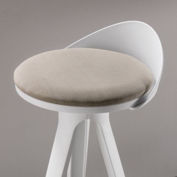 Kitchen Stool in Painted Metal and Seat in Fabric 2 Pieces - Colossa