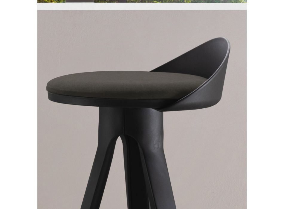 Kitchen Stool in Painted Metal and Seat in Fabric 2 Pieces - Colossa
