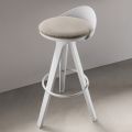 Bar Stool in Painted Metal and Seat in Fabric 2 Pieces - Colossa