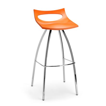 Kitchen Stool in Technopolymer and Steel Made in Italy 4 Pieces - Asturio Viadurini