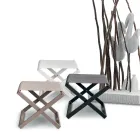 Outdoor Stool in Painted Aluminum and Textilene - Edward Viadurini