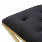 High Square Design Bar Stool in Iron and Fabric - Sillie Viadurini