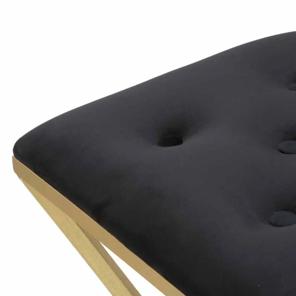 High Square Design Bar Stool in Iron and Fabric - Sillie Viadurini