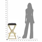 High Square Design Bar Stool in Iron and Fabric - Sillie Viadurini