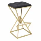High Square Design Bar Stool in Iron and Fabric - Sillie Viadurini