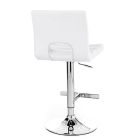Bar Stool in White Synthetic Leather and Chromed Metal - Sorbillo Viadurini