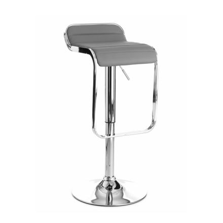Bar Stool in Synthetic Leather and Metal - Berchelio Viadurini