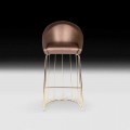 Bar stool Dedo, modern design, made in Italy, padded back and seat
