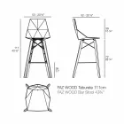 Indoor Bar Stool in Wood and Plastic Various Colors - Faz Wood by Vondom Viadurini