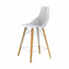 Design Kitchen Stool in Wood and Plastic Various Colors - Faz Wood by Vondom Viadurini