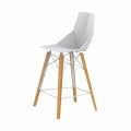 Design Kitchen Stool in Wood and Plastic Various Colors - Faz Wood by Vondom