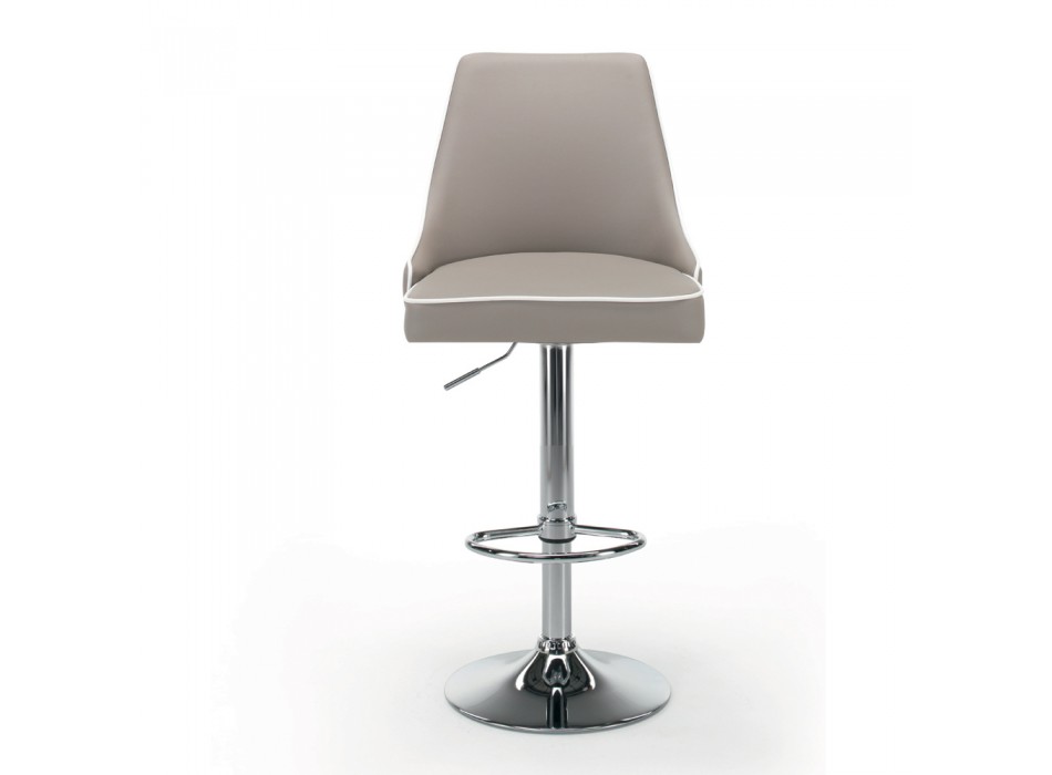 Kitchen Stool in Eco-Leather and Chromed Steel Made in Italy - Nirvana Viadurini