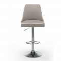 Kitchen Stool in Ecoleather and Chromed Steel Made in Italy - Nirvana