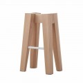 High or Low Design Solid Beech Wood Kitchen Stool - Cirico