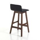Kitchen Stool in Gray Fabric and Solid Wood 2 Pieces - Tonino Viadurini
