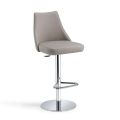 Height Adjustable Kitchen Stool in Faux Leather Made in Italy - Toronto
