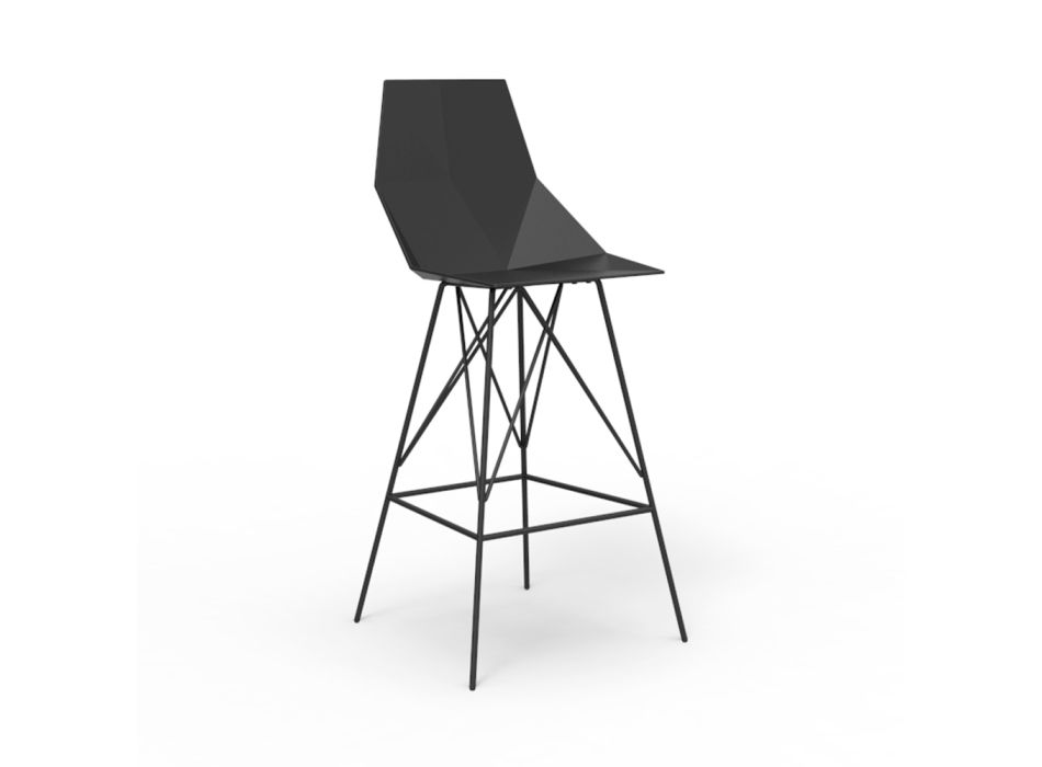 Outdoor stool H 102 cm Faz by Vondom in polypropylene and steel, 4 pieces Viadurini