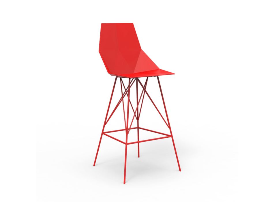 Outdoor stool H 102 cm Faz by Vondom in polypropylene and steel, 4 pieces Viadurini