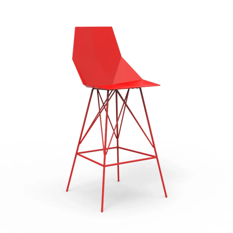 Outdoor stool H 102 cm Faz by Vondom in polypropylene and steel, 4 pieces Viadurini