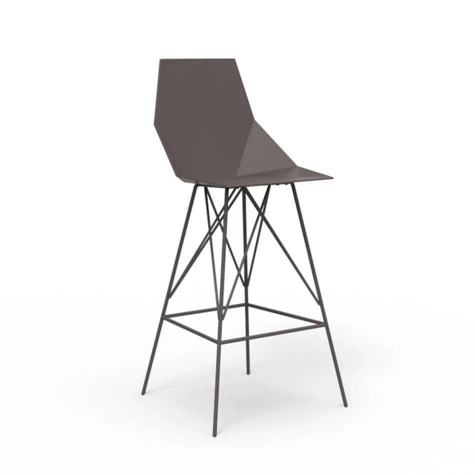 Outdoor stool H 102 cm Faz by Vondom in polypropylene and steel, 4 pieces Viadurini