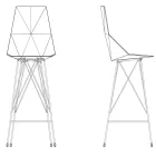 Outdoor stool H 102 cm Faz by Vondom in polypropylene and steel, 4 pieces Viadurini
