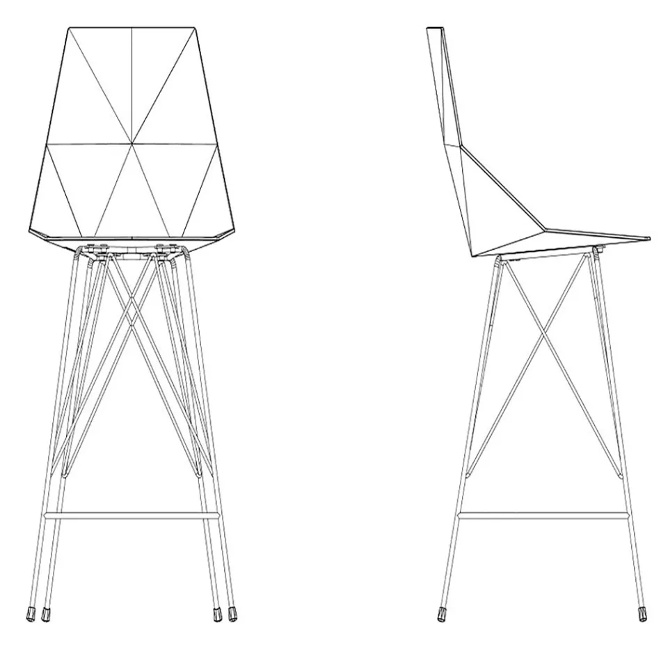 Outdoor stool H 102 cm Faz by Vondom in polypropylene and steel, 4 pieces Viadurini