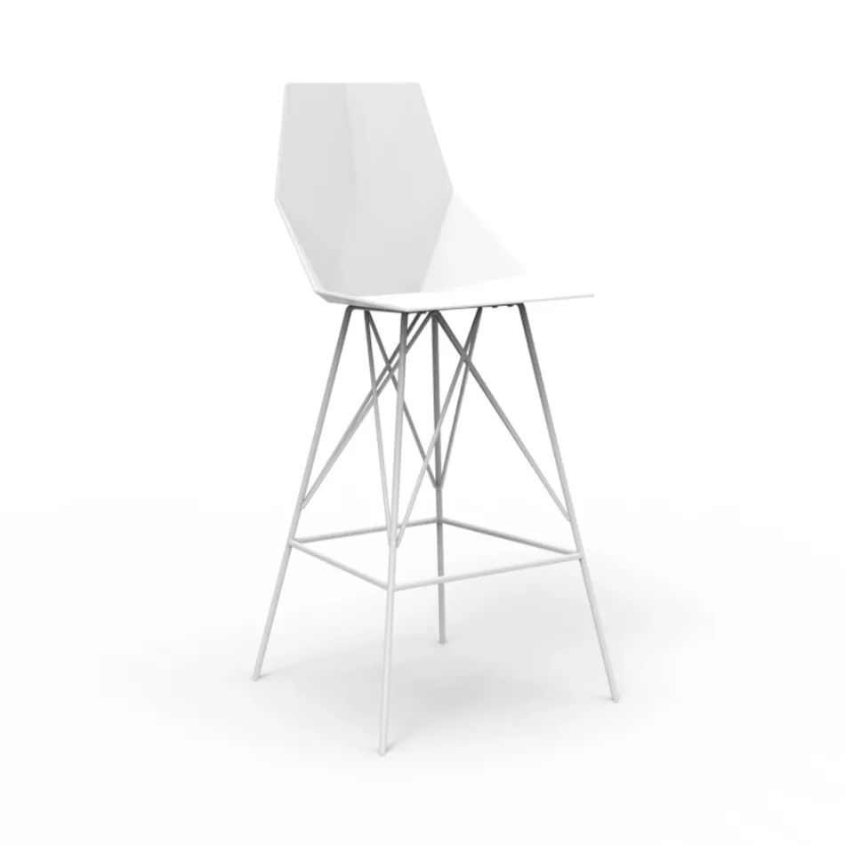 Outdoor stool H 102 cm Faz by Vondom in polypropylene and steel, 4 pieces Viadurini