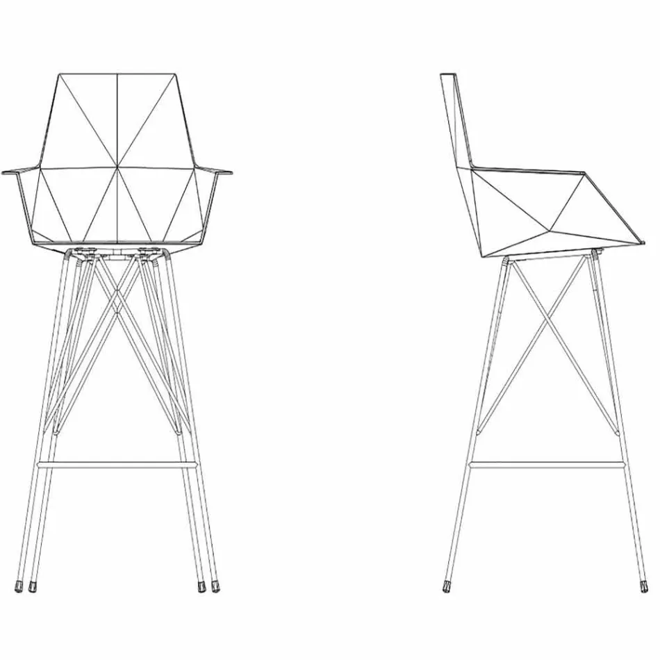 Faz Vondom outdoor stool with arms H 111 cm in polypropylene Viadurini