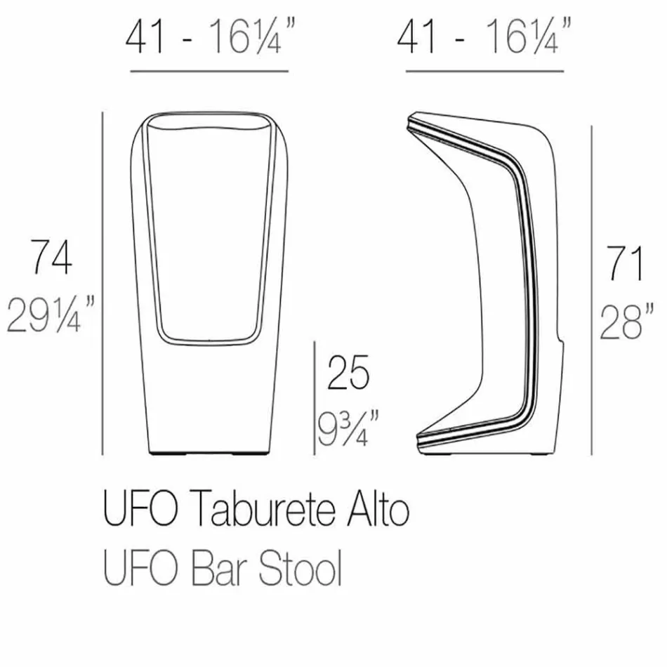 Ufo by Vondom modern design outdoor stool in polyethylene Viadurini