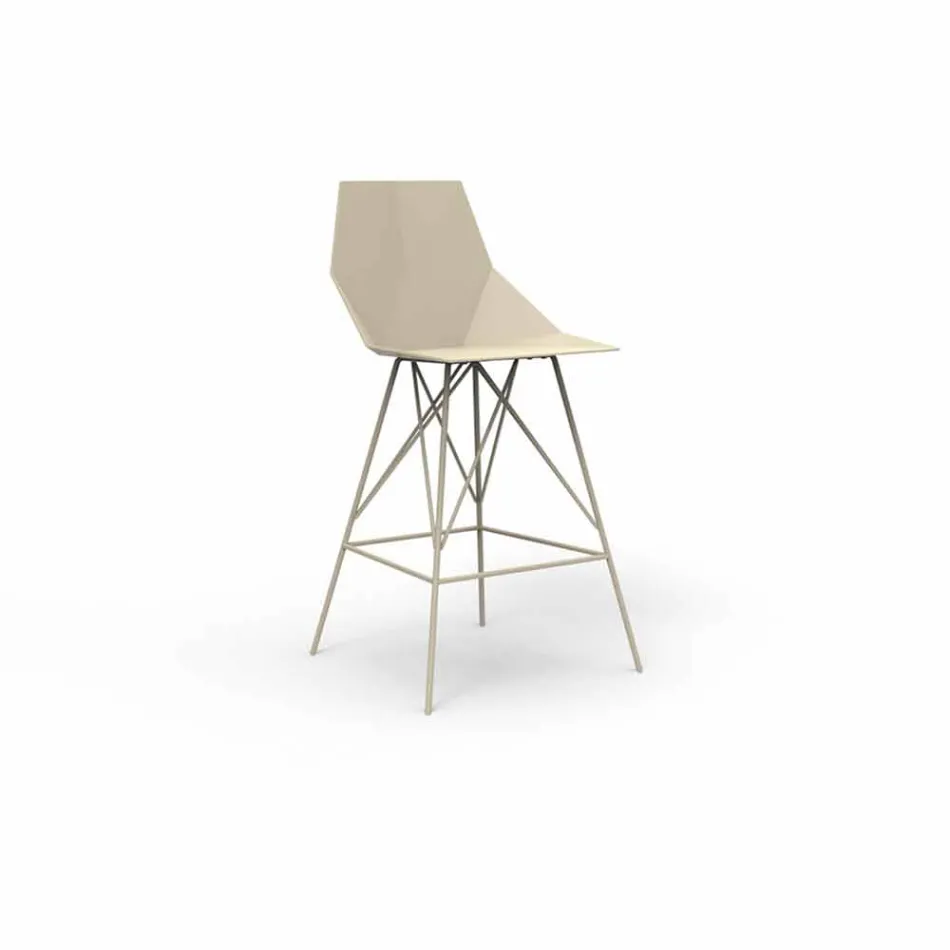 Faz by Vondom outdoor stool H 111 cm in polypropylene and steel Viadurini
