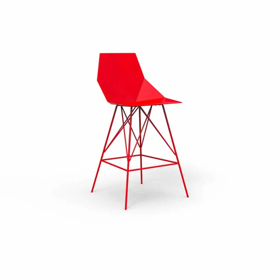 Faz by Vondom outdoor stool H 111 cm in polypropylene and steel Viadurini