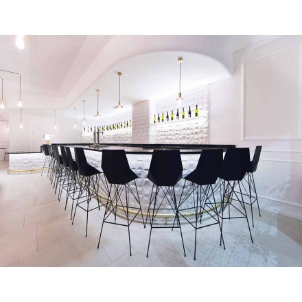 Faz by Vondom outdoor stool H 111 cm in polypropylene and steel Viadurini