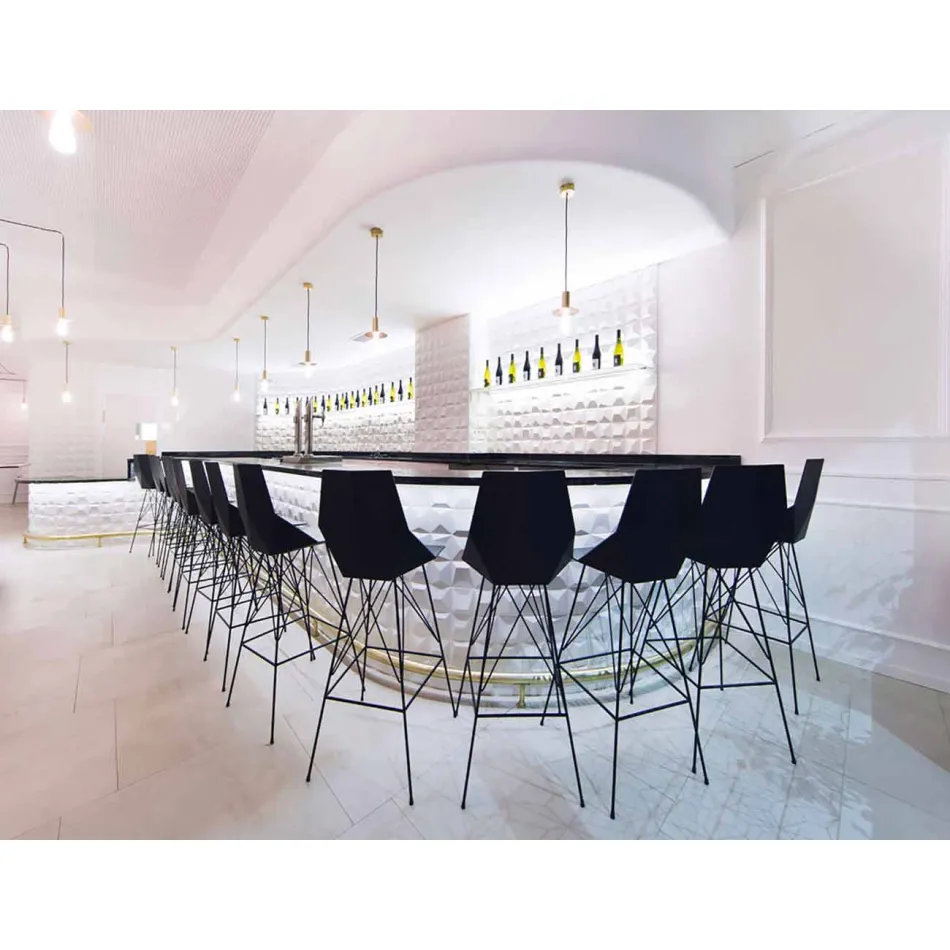 Faz by Vondom outdoor stool H 111 cm in polypropylene and steel Viadurini