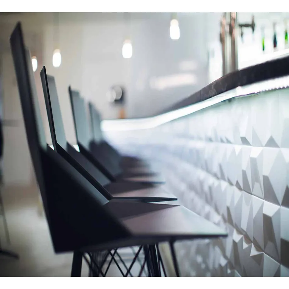 Faz by Vondom outdoor stool H 111 cm in polypropylene and steel Viadurini