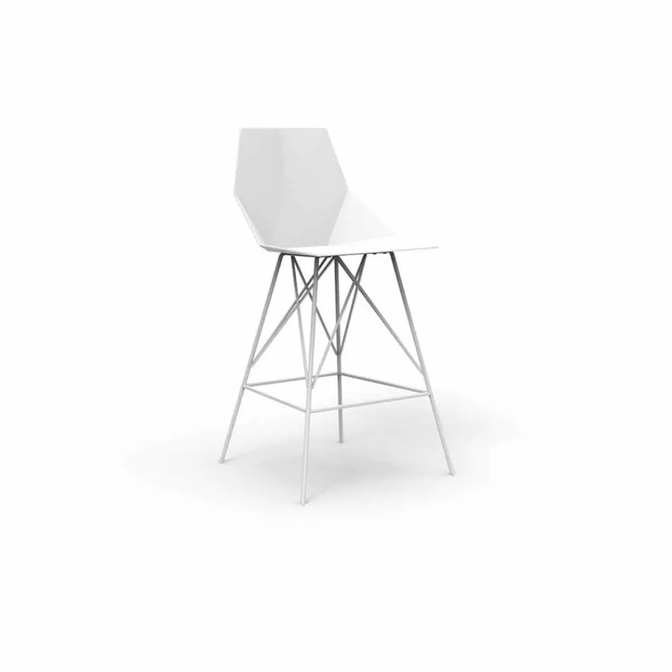 Faz by Vondom outdoor stool H 111 cm in polypropylene and steel Viadurini