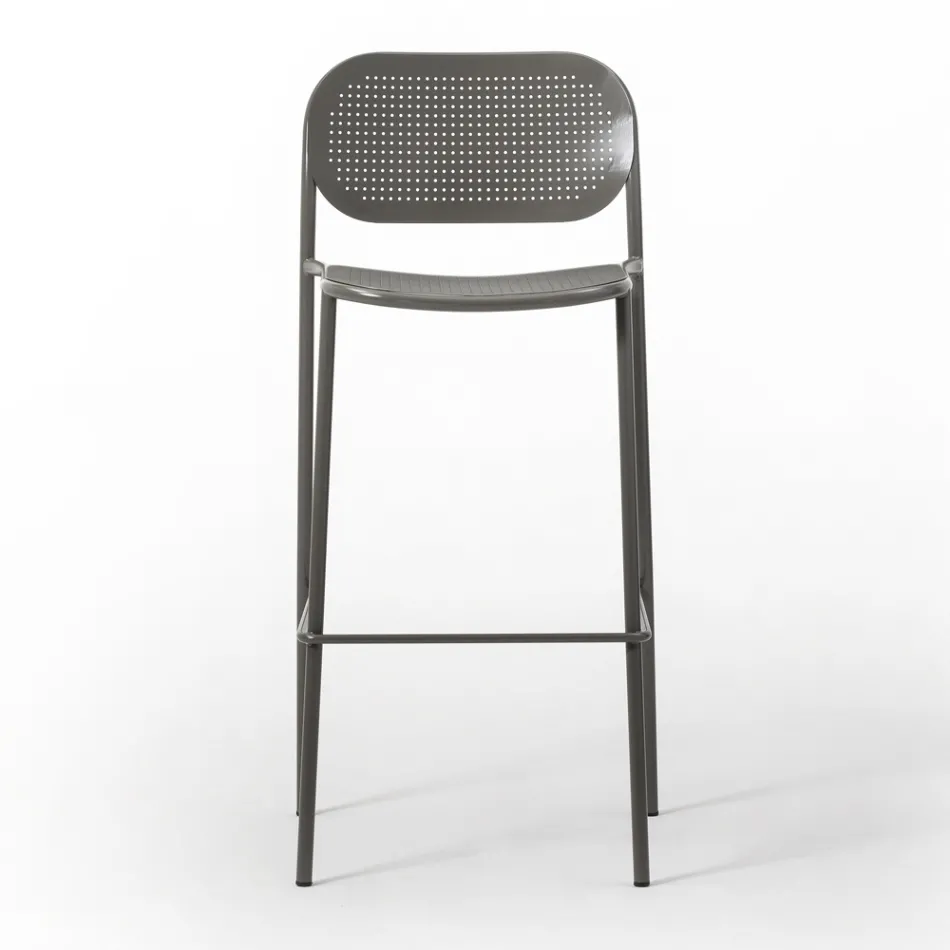 Outdoor Stackable Metal Stool Made in Italy 2 Pieces - Synergy Viadurini