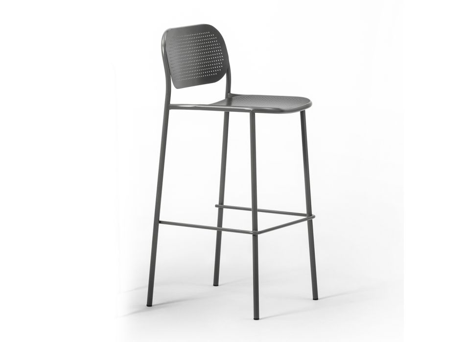 Outdoor Stackable Metal Stool Made in Italy 2 Pieces - Synergy Viadurini
