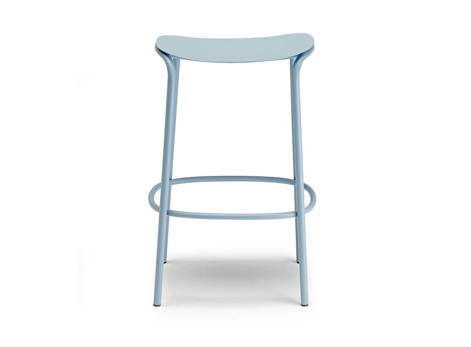 Outdoor Stool in Galvanized and Painted Steel Made in Italy - Trick Viadurini