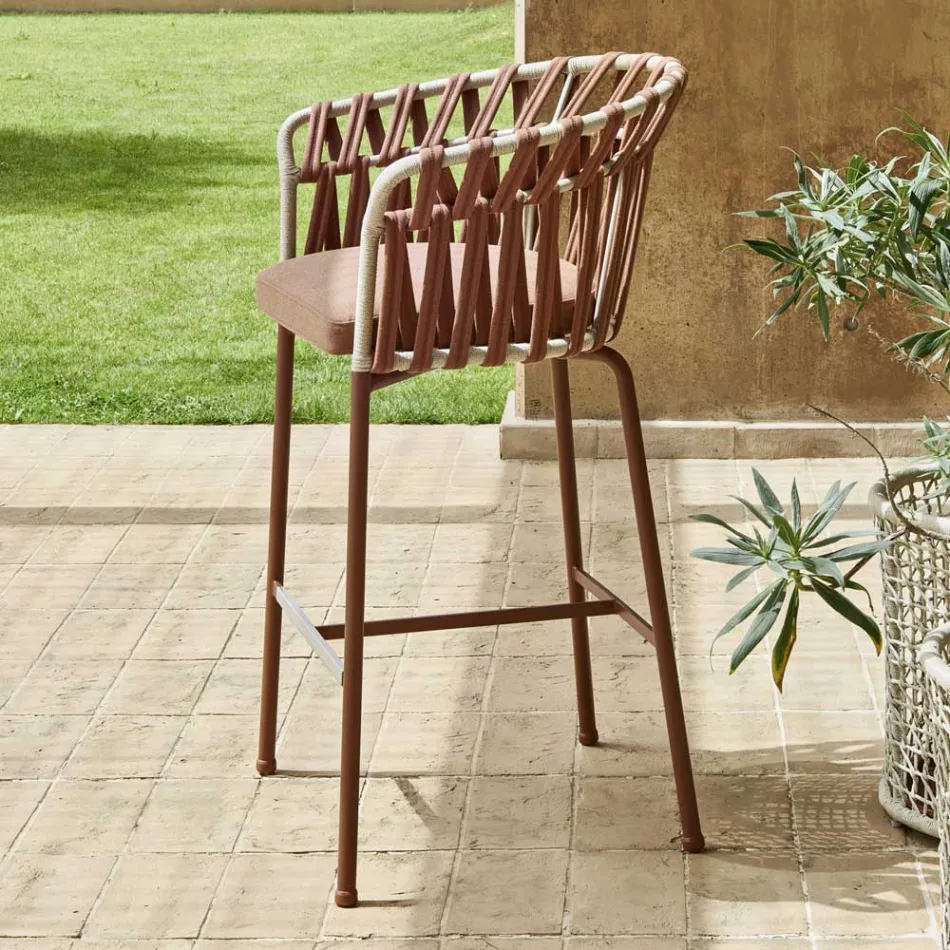 Outdoor Stool in Aluminum Made in Italy - Emmacross by Varaschin Viadurini