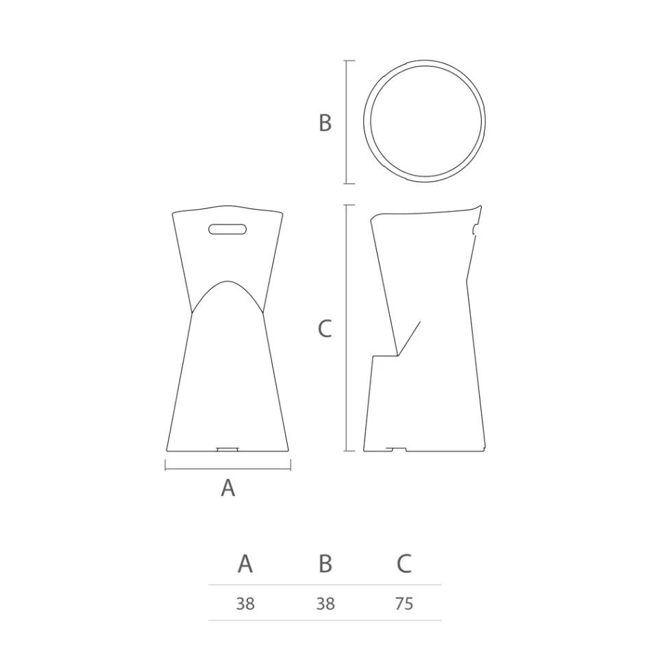 Luminous Outdoor Stool in White Polyethylene Made in Italy - Strawberry Viadurini