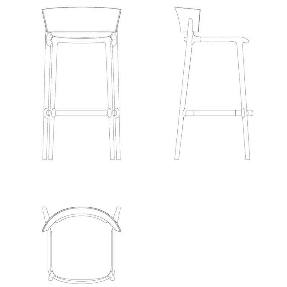 Africa H 95cm modern outdoor stool by Vondom, in polypropylene Viadurini